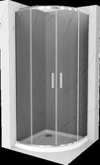 Pusapaļa dušas kabīne Mexen Rio F ar paliktni un sifonu, Grafīta/Hroma+Balta/Hroma, 80 x 80 cm cena un informācija | Dušas kabīnes | 220.lv