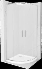 Pusapaļa dušas kabīne Mexen Rio F ar paliktni un sifonu, matēta, Hroma+Balta/Hroma, 80 x 80 cm cena un informācija | Dušas kabīnes | 220.lv