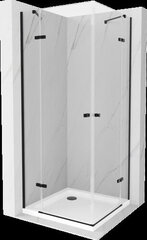 Dušas kabīne Mexen Roma DUO ar paliktni un sifonu, Black+White/Black, 70 x 70 cm cena un informācija | Dušas kabīnes | 220.lv
