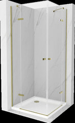 Dušas kabīne Mexen Roma DUO ar paliktni un sifonu, Gold+White/Gold, 90 x 90 cm cena un informācija | Dušas kabīnes | 220.lv