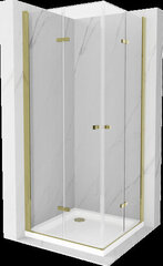 Dušas kabīne Mexen Lima DUO ar paliktni un sifonu, Gold, 100 x 100 cm cena un informācija | Dušas kabīnes | 220.lv
