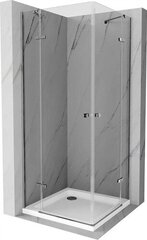 Dušas kabīne Mexen Roma DUO ar paliktni un sifonu, Hroma, 100 x 90 cm cena un informācija | Dušas kabīnes | 220.lv