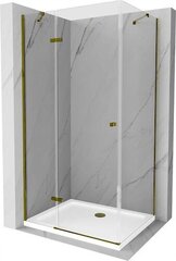 Dušas kabīne Mexen Roma ar paliktni un sifonu, Gold+White/Gold, 120 x 100 cm cena un informācija | Dušas kabīnes | 220.lv