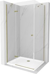 Dušas kabīne Mexen Roma ar paliktni un sifonu, Gold+White/Gold, 90 x 80 cm cena un informācija | Dušas kabīnes | 220.lv