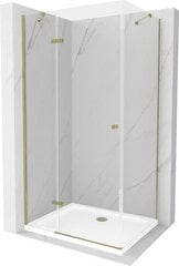 Dušas kabīne Mexen Roma ar paliktni un sifonu, Gold+White/Gold, 80 x 100 cm cena un informācija | Dušas kabīnes | 220.lv
