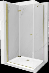 Dušas kabīne Mexen Lima ar paliktni un sifonu, Gold+White/Gold, 90 x 100 cm cena un informācija | Dušas kabīnes | 220.lv