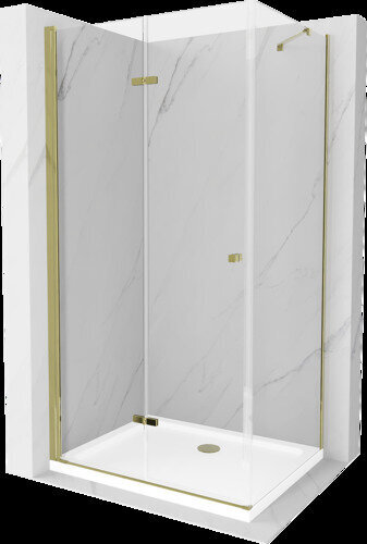 Dušas kabīne Mexen Lima ar paliktni un sifonu, Gold+White/Gold, 70 x 80 cm цена и информация | Dušas kabīnes | 220.lv