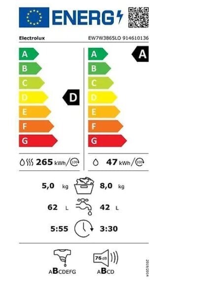 Electrolux EW7W3865LO cena un informācija | Veļas mašīnas | 220.lv