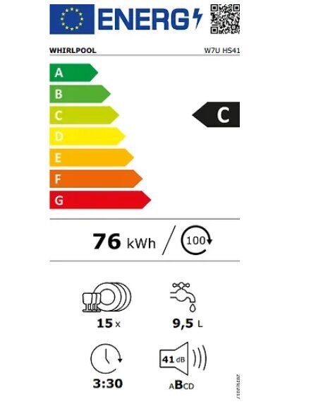 Whirlpool W7U HS41 cena un informācija | Trauku mazgājamās mašīnas | 220.lv