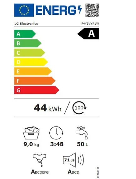 LG F4Y5VYP1W cena un informācija | Veļas mašīnas | 220.lv