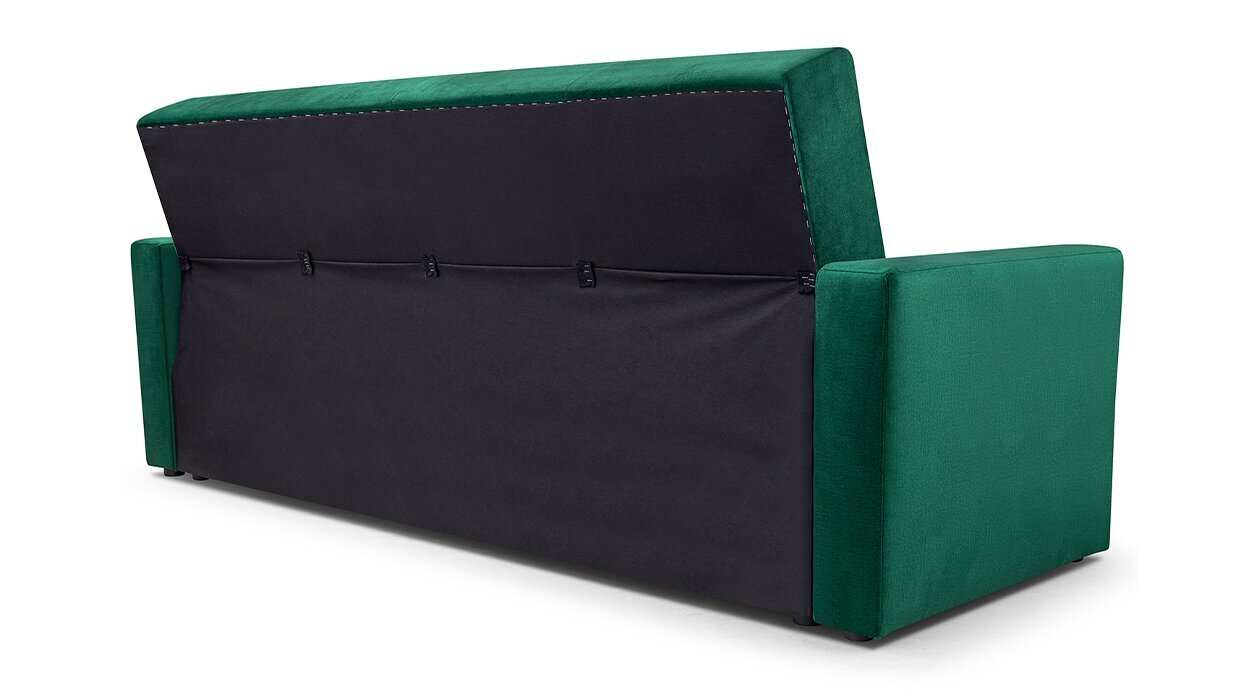 Dīvāns - kompakts dīvāns ar gulēšanas funkciju un gultas pamatni 224x88 (krāsa: zaļa) BONN cena un informācija | Dīvāni | 220.lv