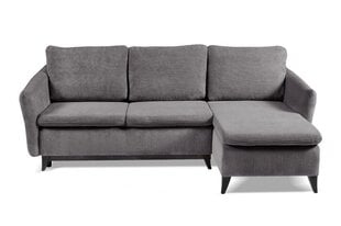 Угловой диван ARES - L-образный мягкий уголок, кушетка, гостиная, универсальный в вельвете (цвет: серый оттоманка: UNI) цена и информация | Угловые диваны | 220.lv