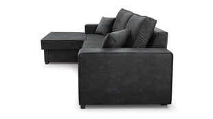Угловой диван LOTI - небольшой L-образный мягкий уголок со спальной функцией и основанием для кровати 265x165 (цвет: темно-серый, оттоманка: слева) цена и информация | Угловые диваны | 220.lv