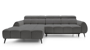 Stūra dīvāns SOTTILE - L-veida polsterēts stūris (krāsa: tumši pelēka, otomāns: kreisais) cena un informācija | Stūra dīvāni | 220.lv
