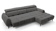 Stūra dīvāns SOTTILE - L-veida polsterēts stūris (krāsa: tumši pelēka, otomāns: labā pusē) cena un informācija | Stūra dīvāni | 220.lv