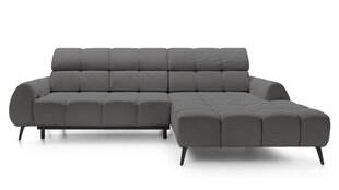 Stūra dīvāns SOTTILE - L-veida polsterēts stūris (krāsa: tumši pelēka, otomāns: labā pusē) cena un informācija | Stūra dīvāni | 220.lv