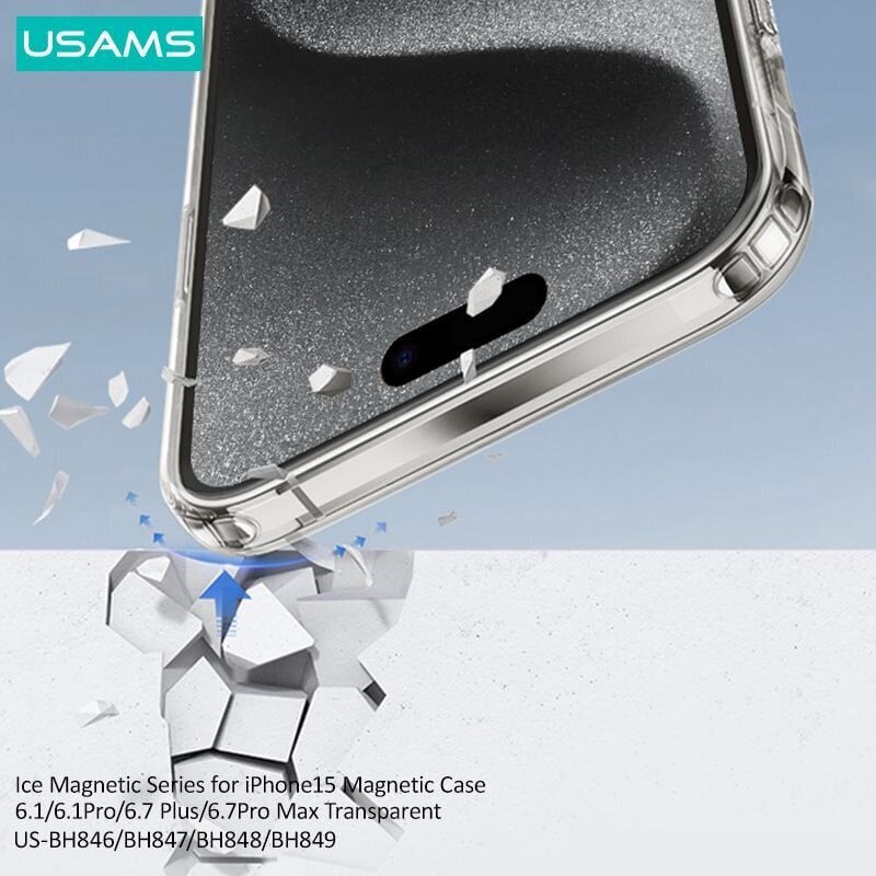 USAMS BH846 Ice-Magnet maciņš iPhone 15 цена и информация | Telefonu vāciņi, maciņi | 220.lv