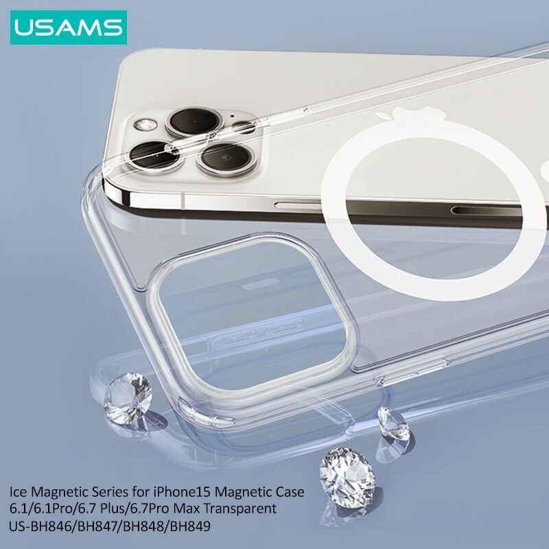 USAMS BH848 Ice-Magnet maciņš iPhone 15plus cena un informācija | Telefonu vāciņi, maciņi | 220.lv