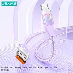 Usams XM Series 6A USB to type-C 1.2M цена и информация | Кабели для телефонов | 220.lv