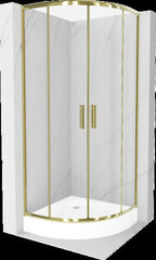 Pusapaļa dušas kabīne Mexen Rio ar paliktni un sifonu, Zeltaina, 90 x 90 cm cena un informācija | Dušas kabīnes | 220.lv