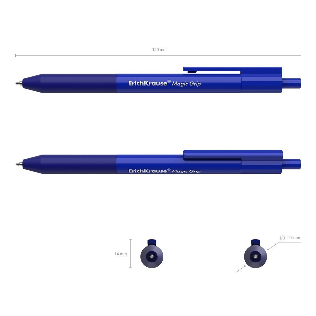 Izdzēšama automātiska gēla pildspalva Magic Grip ErichKrause, 0,5mm, zila cena un informācija | Rakstāmpiederumi | 220.lv