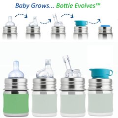Barošanas pudelīte Pura Kiki, 0+ mēn, 150 ml, moss cena un informācija | Bērnu pudelītes un to aksesuāri | 220.lv