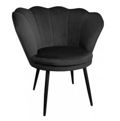 Auduma krēsls, Shell Decorates, melns цена и информация | Кресла в гостиную | 220.lv