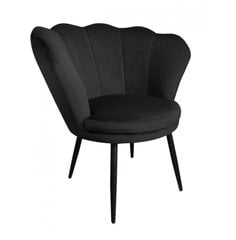 Auduma krēsls, Shell Decorates, melns цена и информация | Кресла в гостиную | 220.lv