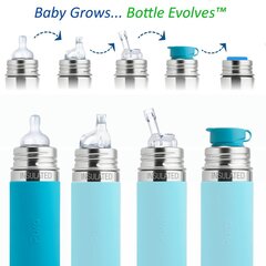 Termiskā barošanas pudelīte Pura Kiki, 3+ mēn, 260 ml, aqua cena un informācija | Bērnu pudelītes un to aksesuāri | 220.lv