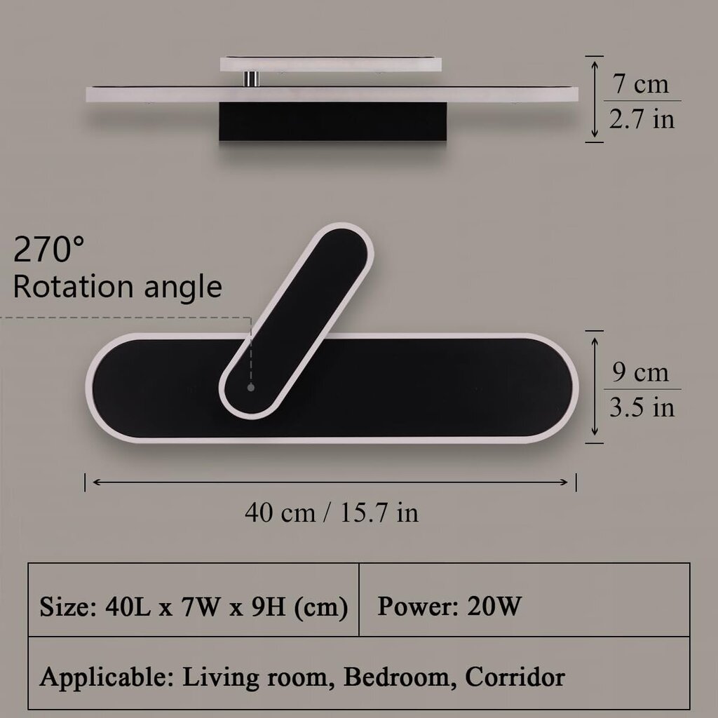 Sienas lampa AWEKLIY 40 cm cena un informācija | Spuldzes | 220.lv