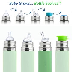 Termiskā pudele ar salmiņu Pura Kiki, 9+ mēn, 260 ml, moss cena un informācija | Bērnu pudelītes un to aksesuāri | 220.lv