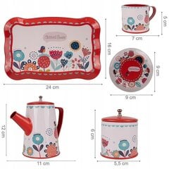 Металлический чайный набор с цветочным узором для детей цена и информация | Игрушки для девочек | 220.lv