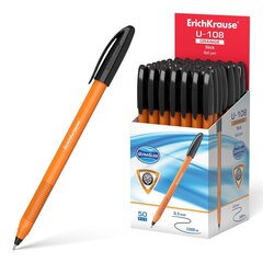 Ultra glide lodīšu pildspalva U-108 Orange Stick ErichKrause, 1.0mm, melna cena un informācija | Rakstāmpiederumi | 220.lv