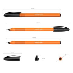 Ultra glide lodīšu pildspalva U-108 Orange Stick ErichKrause, 1.0mm, melna cena un informācija | Rakstāmpiederumi | 220.lv