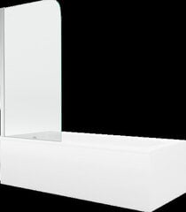 Vanna Mexen Vega ar apdari un stikla sienu, 180x80 cm + 75 cm, white+I/swing/chrome cena un informācija | Vannas | 220.lv