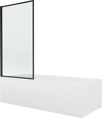 Vanna Mexen Vega ar apdari un stikla sienu, 170x70 cm + 70 cm, white+I/fix/black frame cena un informācija | Vannas | 220.lv