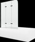 Vanna Mexen Vega ar apdari un stikla sienu, 160x70 cm + 120 cm, white+III/fold/black цена и информация | Vannas | 220.lv