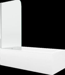Vanna Mexen Vega ar apdari un stikla sienu, 160x70 cm + 80 cm, white+I/swing/chrome cena un informācija | Vannas | 220.lv