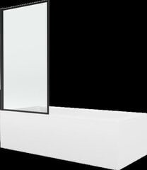 Vanna Mexen Vega ar apdari un stikla sienu, 150x70 cm + 80 cm, white+I/swing/black frame cena un informācija | Vannas | 220.lv