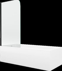Vanna Mexen Vega ar apdari un stikla sienu, 150x70 cm + 70 cm, white+I/swing/black cena un informācija | Vannas | 220.lv