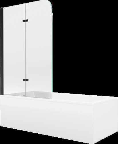 Vanna Mexen Cubik ar apdari un stikla sienu, 160x70 cm + 80 cm, white+II/black цена и информация | Vannas | 220.lv