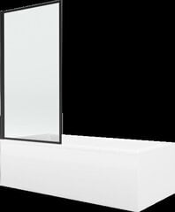 Vanna Mexen Cubik ar apdari un stikla sienu, 150x70 cm + 80 cm, white+I/swing/black frame cena un informācija | Vannas | 220.lv