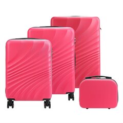 Koferu komplekts Gregorio W3002 S14/20/24/28, rozā cena un informācija | Koferi, ceļojumu somas | 220.lv