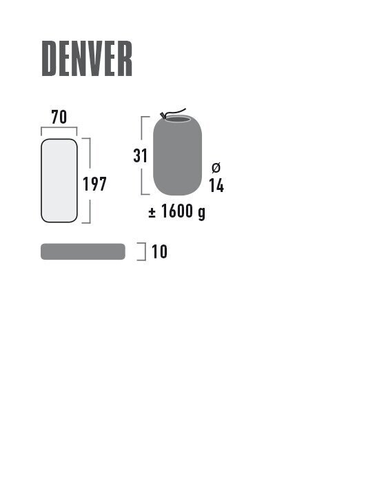 Piepūšamais matracis Denver ТМ High Peak, 197x70x10 cm cena un informācija | Piepūšamie matrači un mēbeles | 220.lv