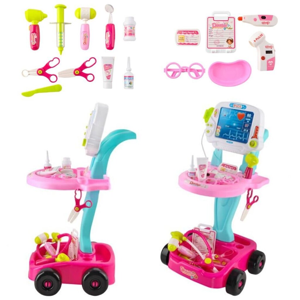 Mazā Doktora komplekts - Rozā ratiņi cena un informācija | Rotaļlietas meitenēm | 220.lv