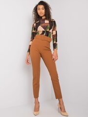 светло-коричневые брюки с поясом aurella цена и информация | Брюки | 220.lv