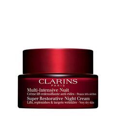 Nakts krēms nobriedušai un ļoti sausai ādai Clarins Paris Super Restorative, 50 ml цена и информация | Наносите на чистую кожу лица. Подержите около 10-15 минут и смойте водой. | 220.lv