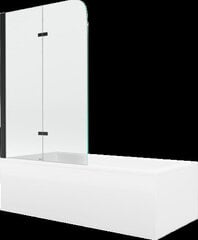 Vanna Mexen Cubik ar apdari un stikla sienu, 150x70 cm + 100 cm, white+II/black cena un informācija | Vannas | 220.lv