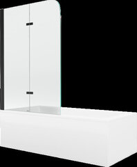 Vanna Mexen Cubik ar apdari un stikla sienu, 150x70 cm + 80 cm, balta+II/melna cena un informācija | Vannas | 220.lv