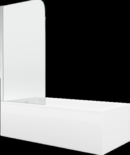 Vanna Mexen Cubik ar apdari un stikla sienu, 150x70 cm + 70 cm, balta+I/lokana/hromēta цена и информация | Vannas | 220.lv